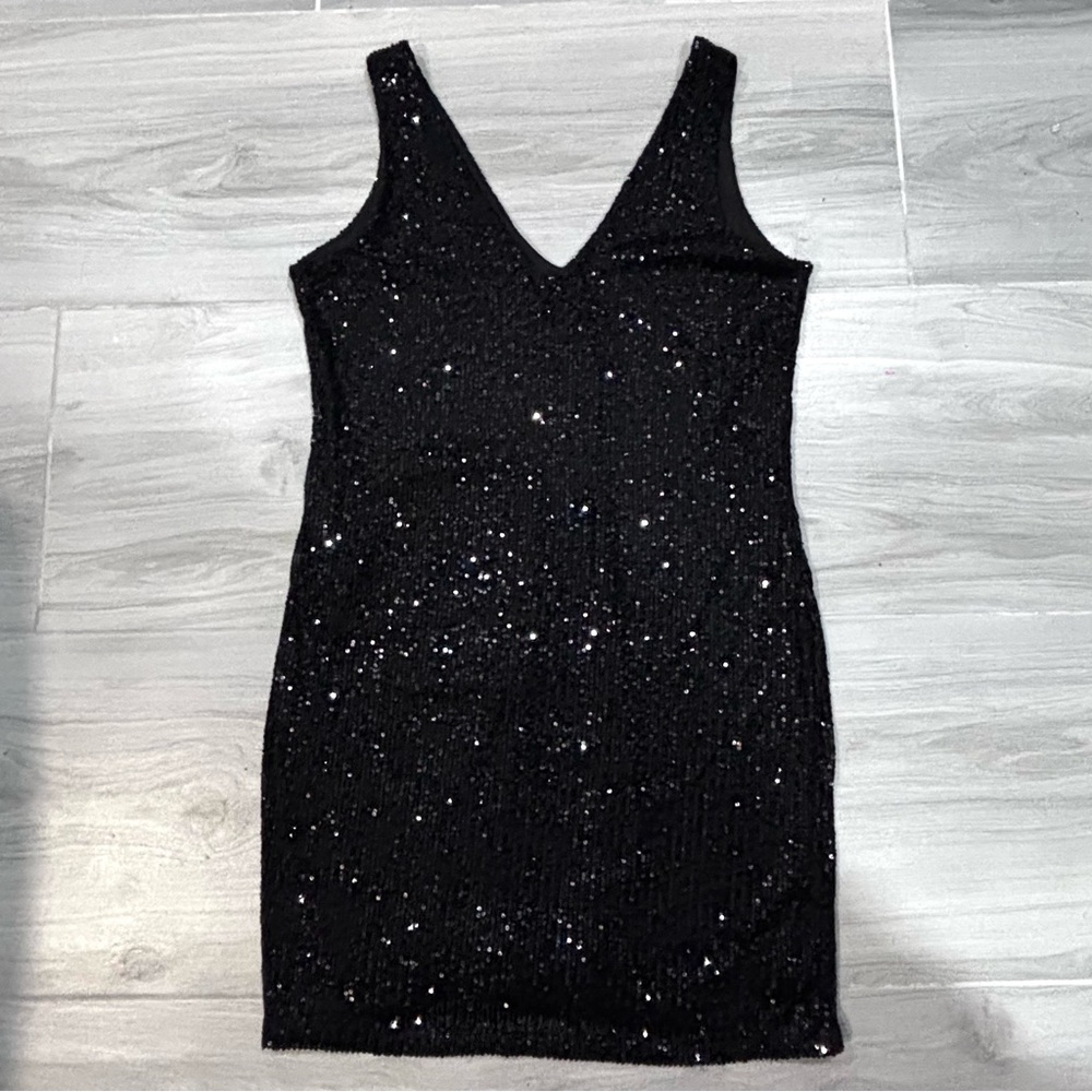H&M Black Sequin Sleeveless Dress